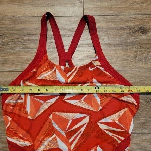 NIKE Red‎ Swimsuit One Piece Women's Racerback Sz 12 Sportswear - Picture 10 of 10